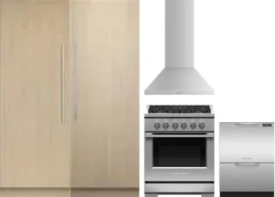 5 Piece Package Includes Refrigerator, Freezer, Range, Hood And Dishwasher